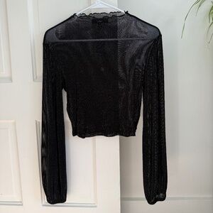 Mesh sparkly crop top